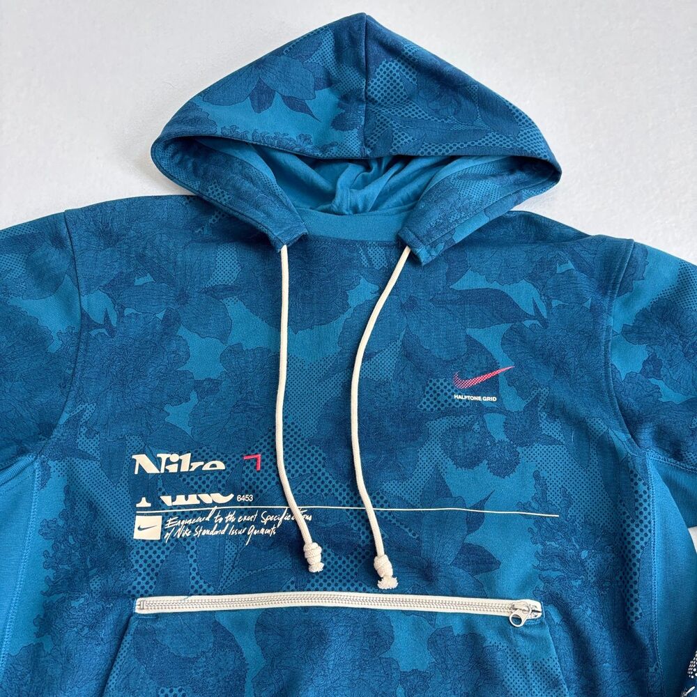 Nike Men's Dri-FIT Halftone Floratone Hoodie Mens Medium Blue Standard Issue NWT - Picture 3 of 12